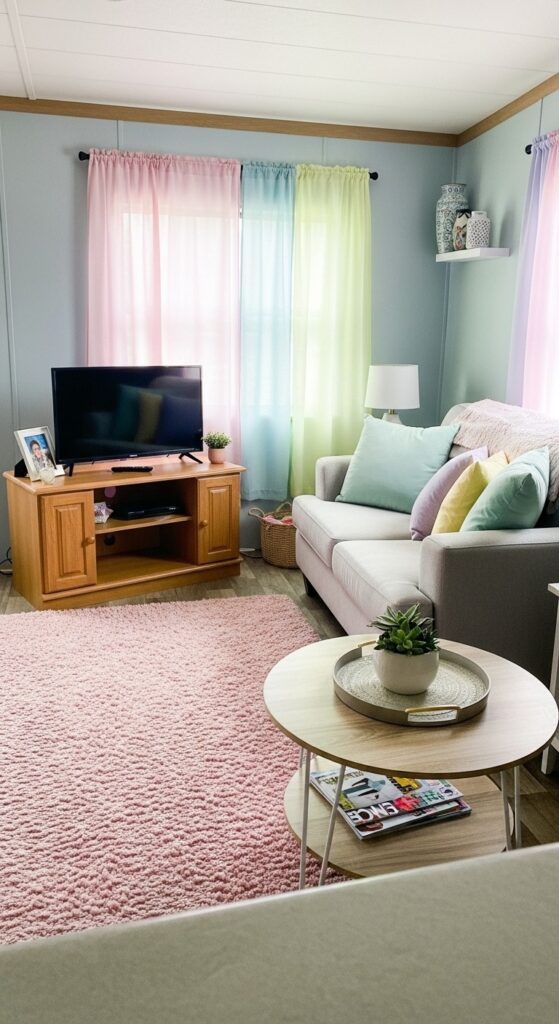 50 Trailer Decorating Ideas for Single Wide Living Rooms 14