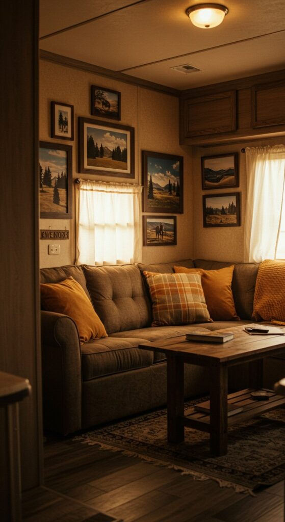 50 Trailer Decorating Ideas for Single Wide Living Rooms 17