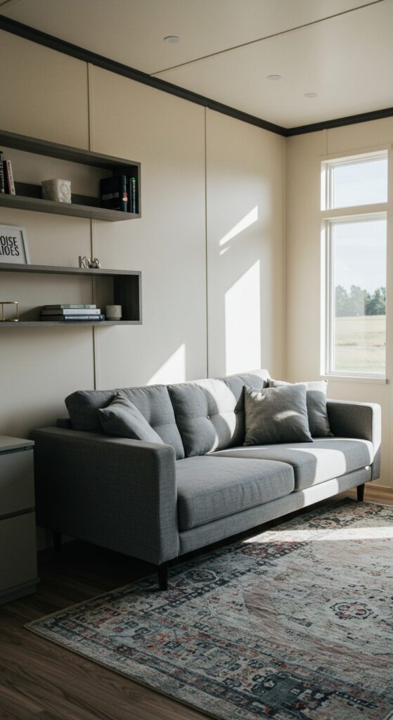 50 Trailer Decorating Ideas for Single Wide Living Rooms 20