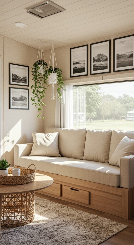 50 Trailer Decorating Ideas for Single Wide Living Rooms 25