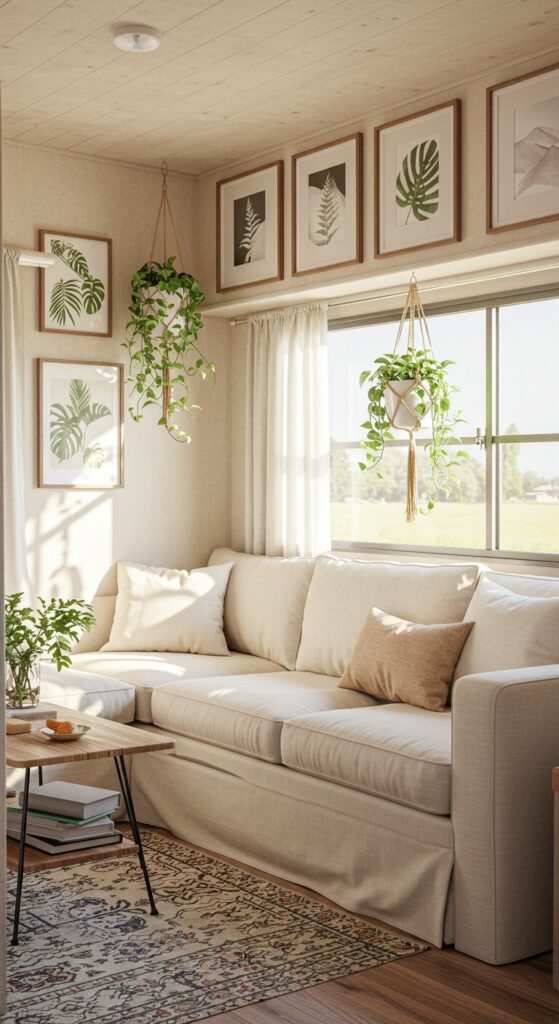 50 Trailer Decorating Ideas for Single Wide Living Rooms 27