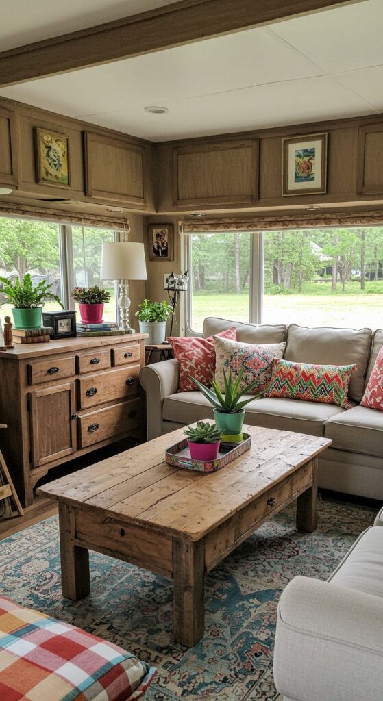 50 Trailer Decorating Ideas for Single Wide Living Rooms 39