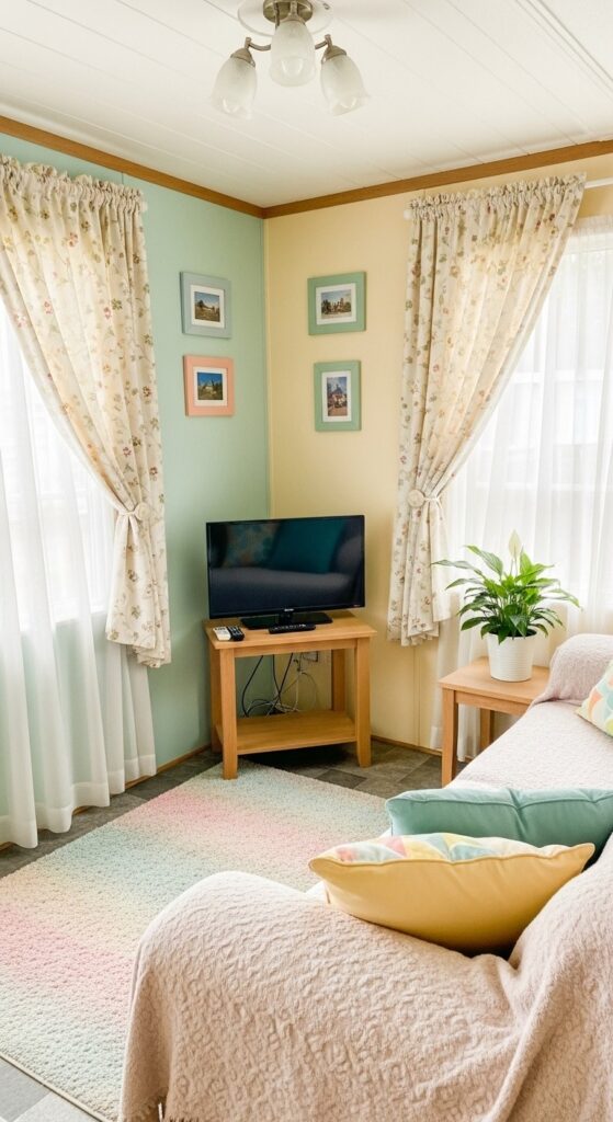 50 Trailer Decorating Ideas for Single Wide Living Rooms 41