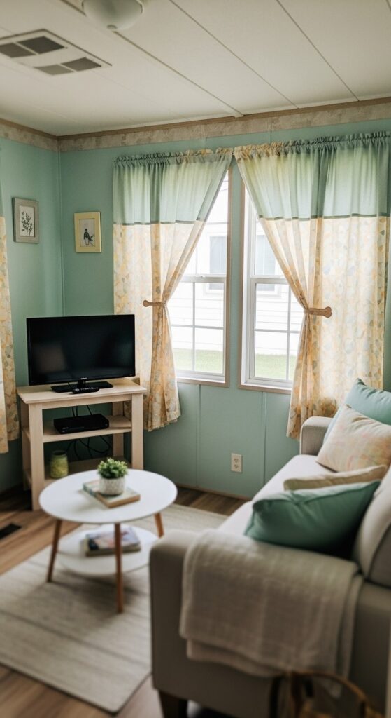 50 Trailer Decorating Ideas for Single Wide Living Rooms 53