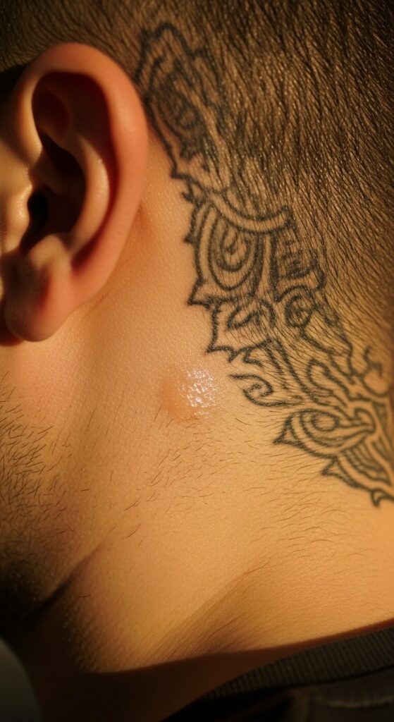 Behind the Ear Tattoo for Men 8 Behind the Ear Tattoo for Men 8